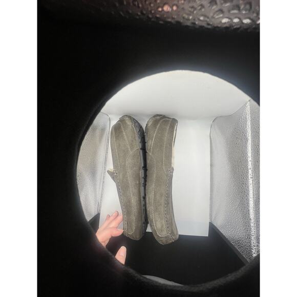 UGG Australia 5775 Ascot Brown Suede Sheepskin Mocs Slippers Shoes Size 10 - Picture 4 of 11